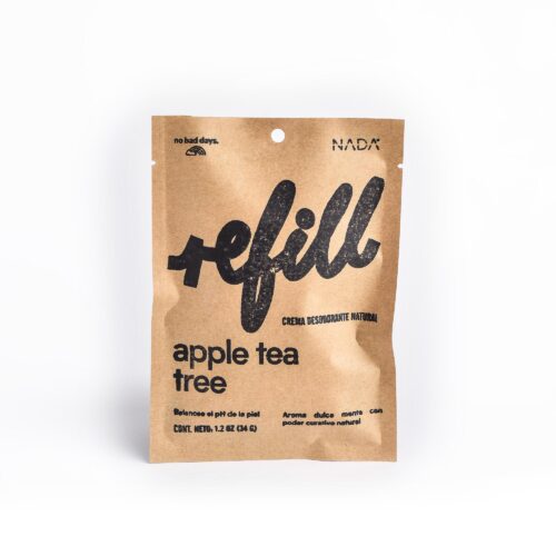Desodorante natural en bolsa apple tea tree con ingredientes naturales y veganos