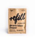 Desodorante natural en bolsa geranio black pepper con ingredientes naturales y veganos